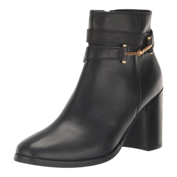 Ted Baker Women's‎ Black Leather Gold Trim Anisea Ankle Boots Size 40 US New - Picture 12 of 16